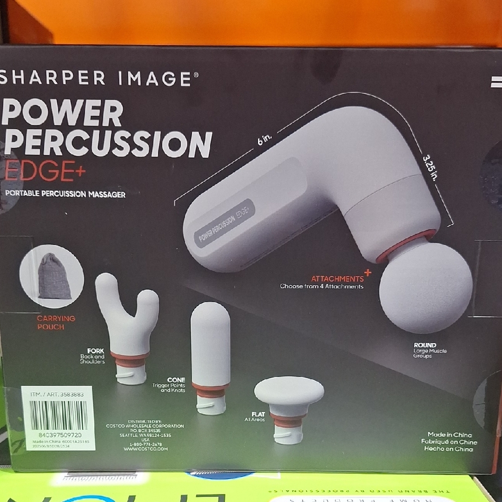 Sharper Image Edge+ Percussion Massager - Gray and Red
